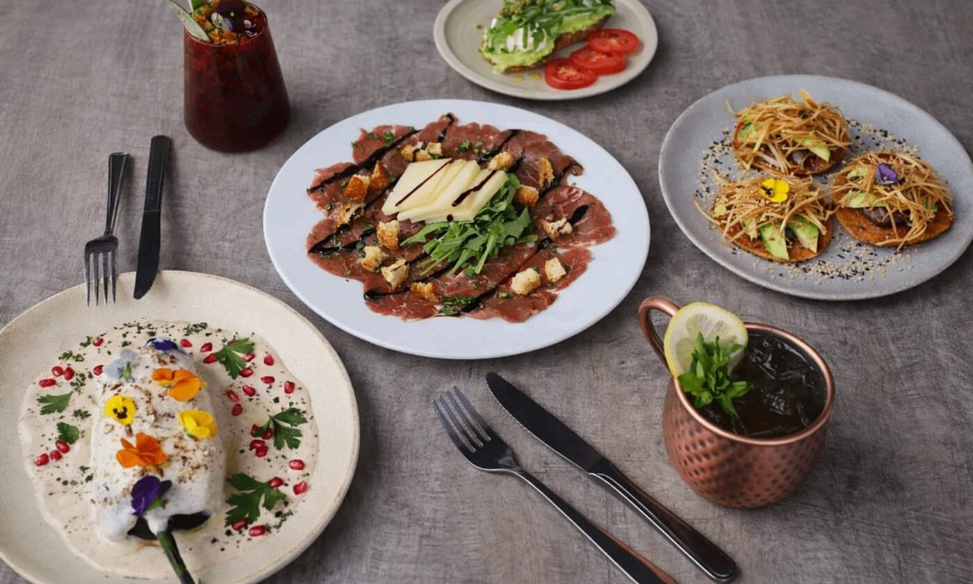 A spread of dishes from the hotel restaurant