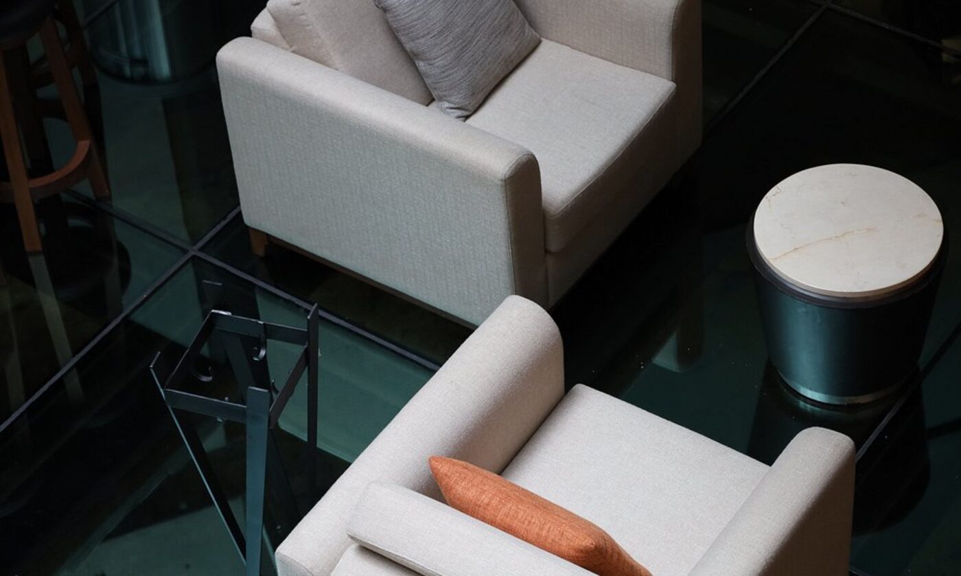 Lounge seating in the hotel lobby