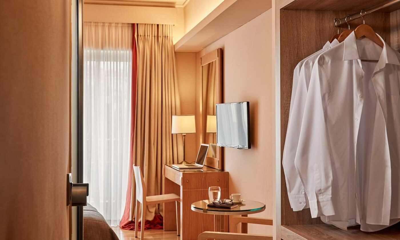 A room desk and wardrobe nook