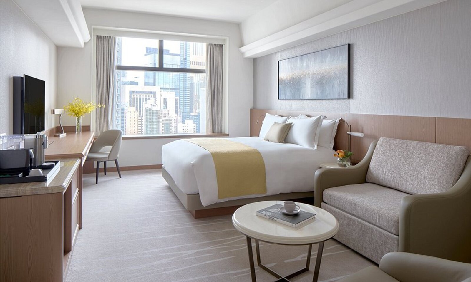 Guest bedroom with city view at Hopewell Hotel