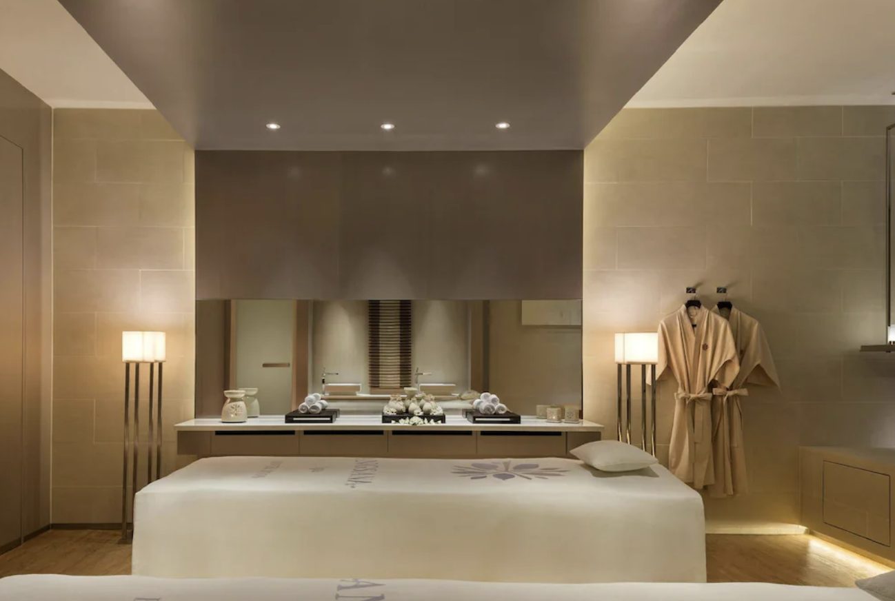 A serene spa treatment room