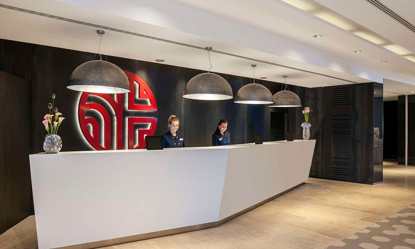 The reception desk at NH Collection Berlin Mitte Friedrichstrasse