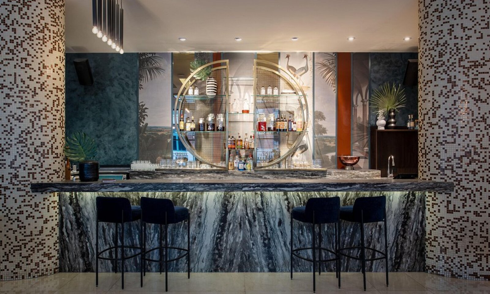 The playful, design-forward bar and lounge at OPUS Vancouver