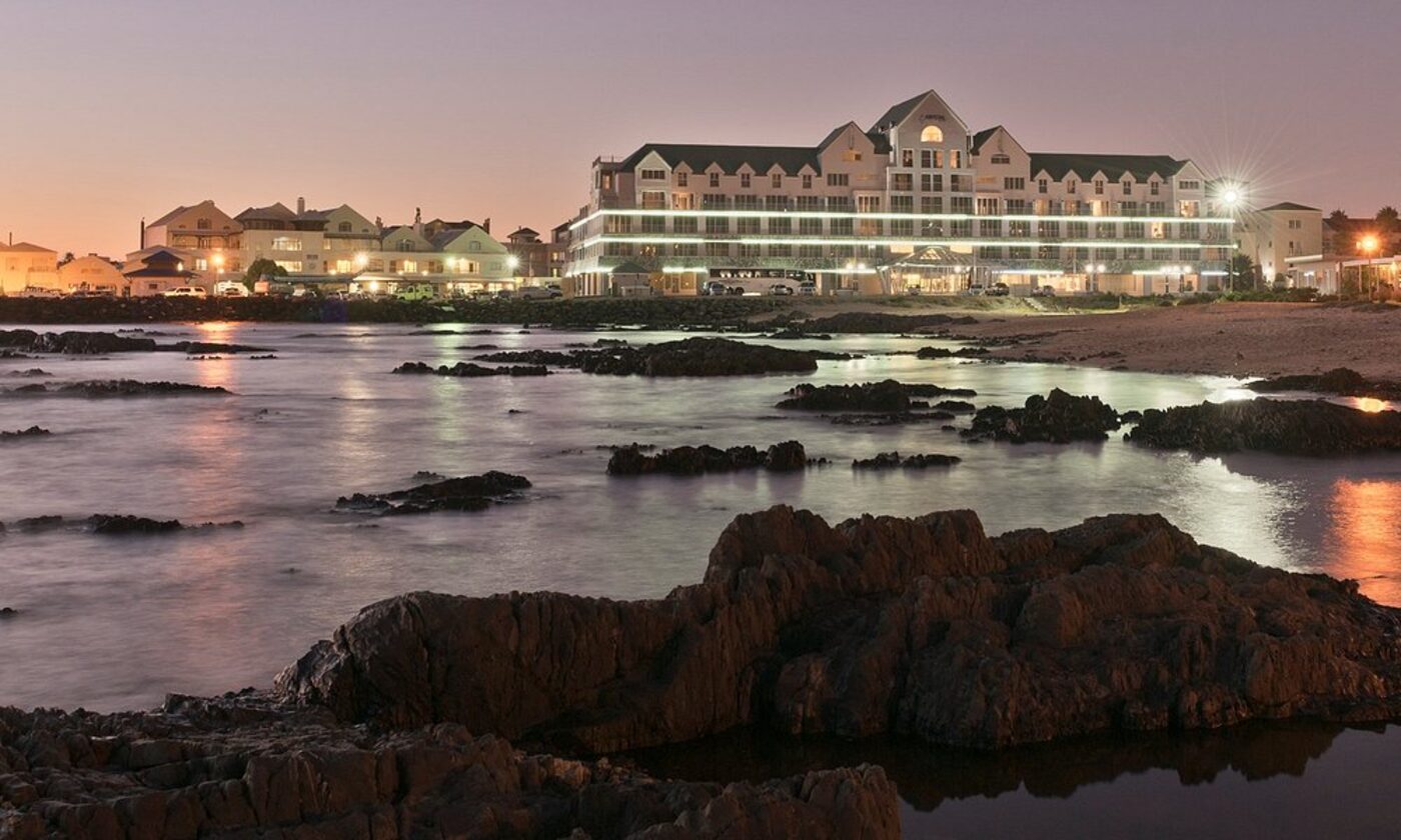 Marina lit up at night