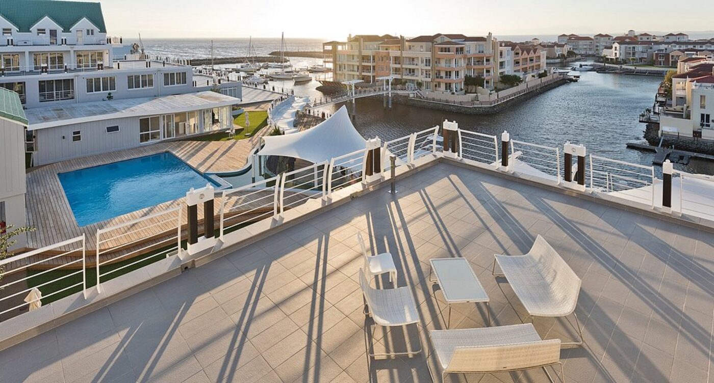 Rooftop terrace overlooking the marina