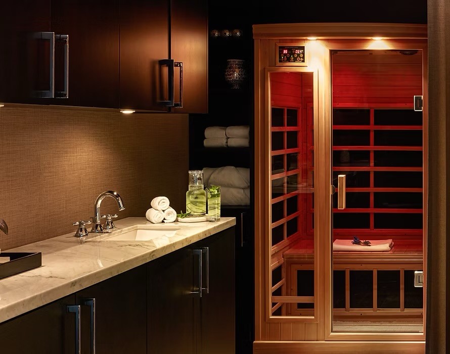 An infrared sauna at the Loden Hotel's spa
