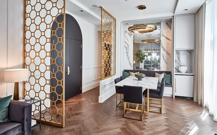 A suite's dining nook at the Loden Hotel