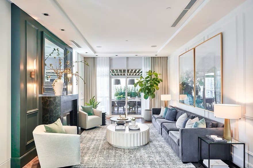 A suite living room at the Loden Hotel